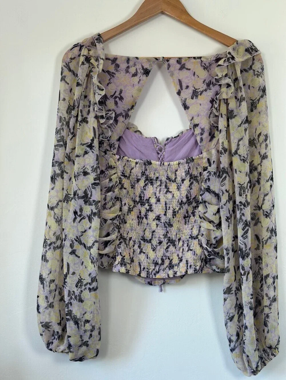 Free People Mabel Printed Blouse in Garden Combo Size L